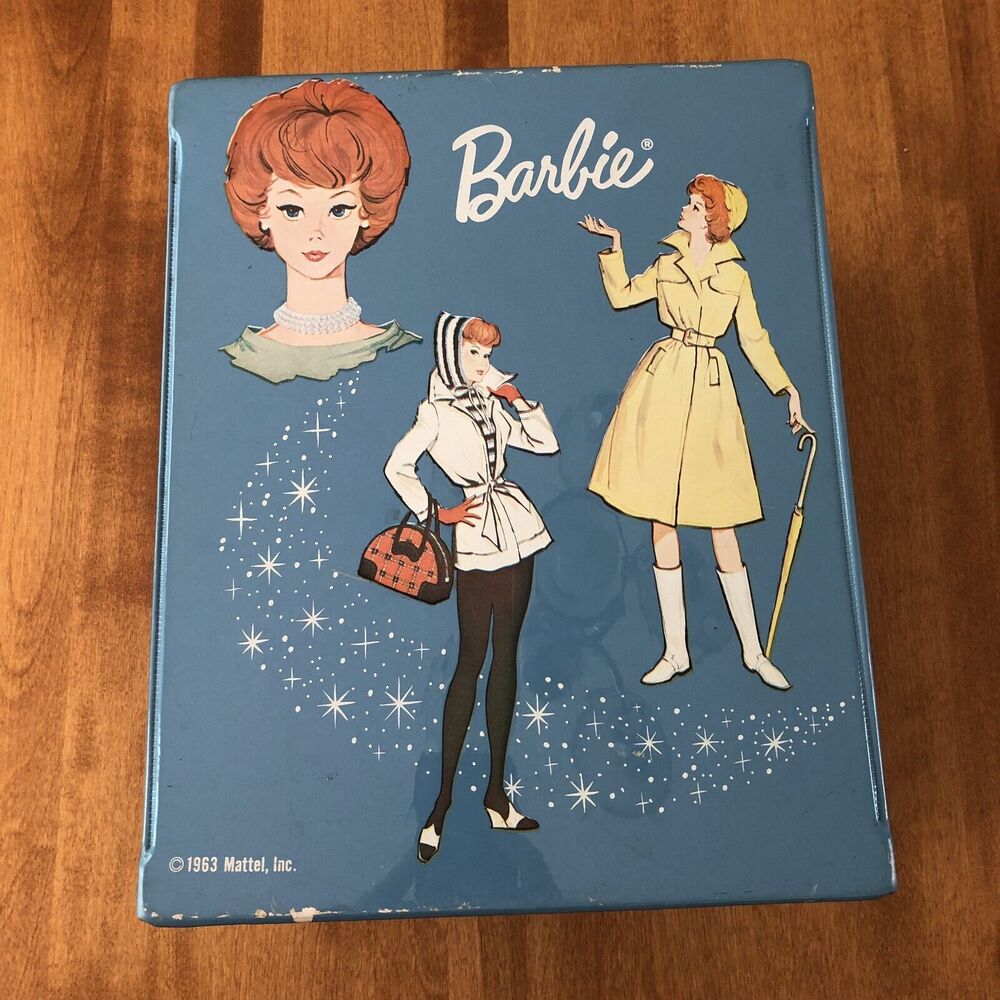 VINTAGE 1963 Barbie Midge Mattel Blue Vinyl Carrying Case Trunk